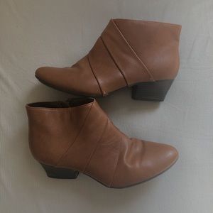 Brown Faux Leather Booties
